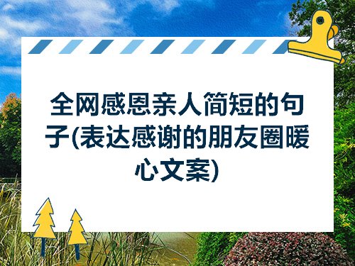 全网感恩亲人简短的句子表达感谢的朋友圈暖心文案