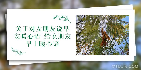 关于对女朋友说早安暖心语给女朋友早上暖心语