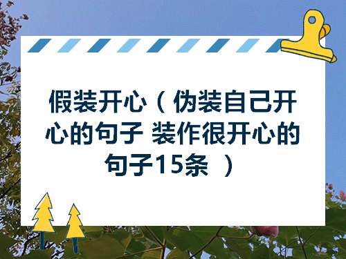 假装开心伪装自己开心的句子装作很开心的句子15条