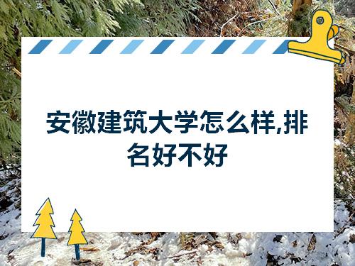 安徽建筑大学怎么样排名好不好
