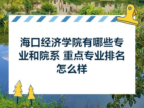 海口经济学院有哪些专业和院系重点专业排名怎么样