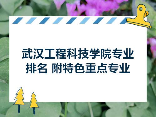 武汉工程科技学院专业排名附特色重点专业