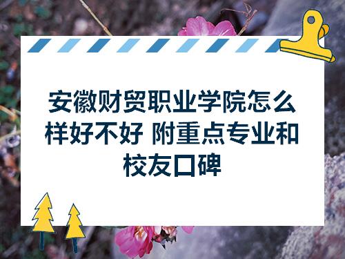 安徽财贸职业学院怎么样好不好附重点专业和校友口碑