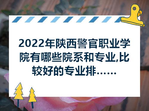 2022年陕西警官职业学院有哪些院系和专业比较好的专业排名有哪些