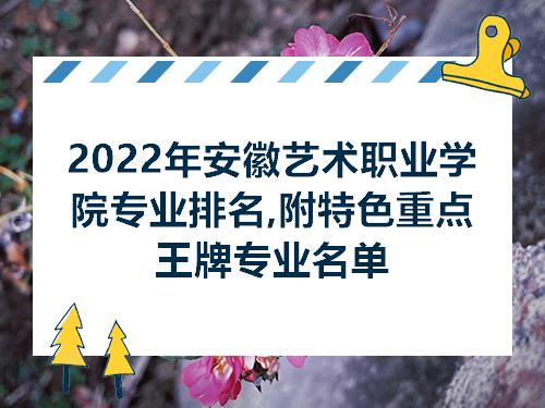2022年安徽艺术职业学院专业排名附特色重点王牌专业名单