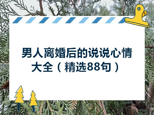 男人离婚后的说说心情大全精选88句